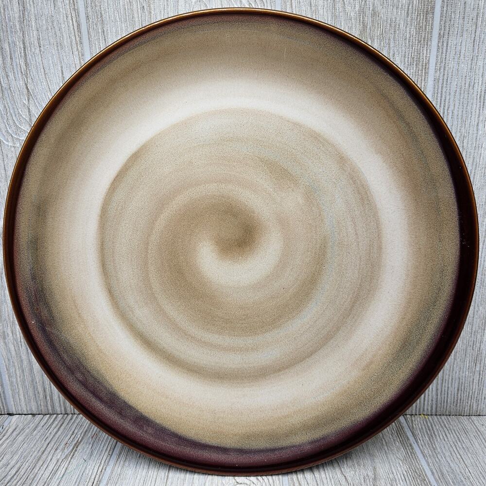 Sango Nova Brown 4933 Chop Plate 12" Platter‎ Swirl Stoneware Modern China